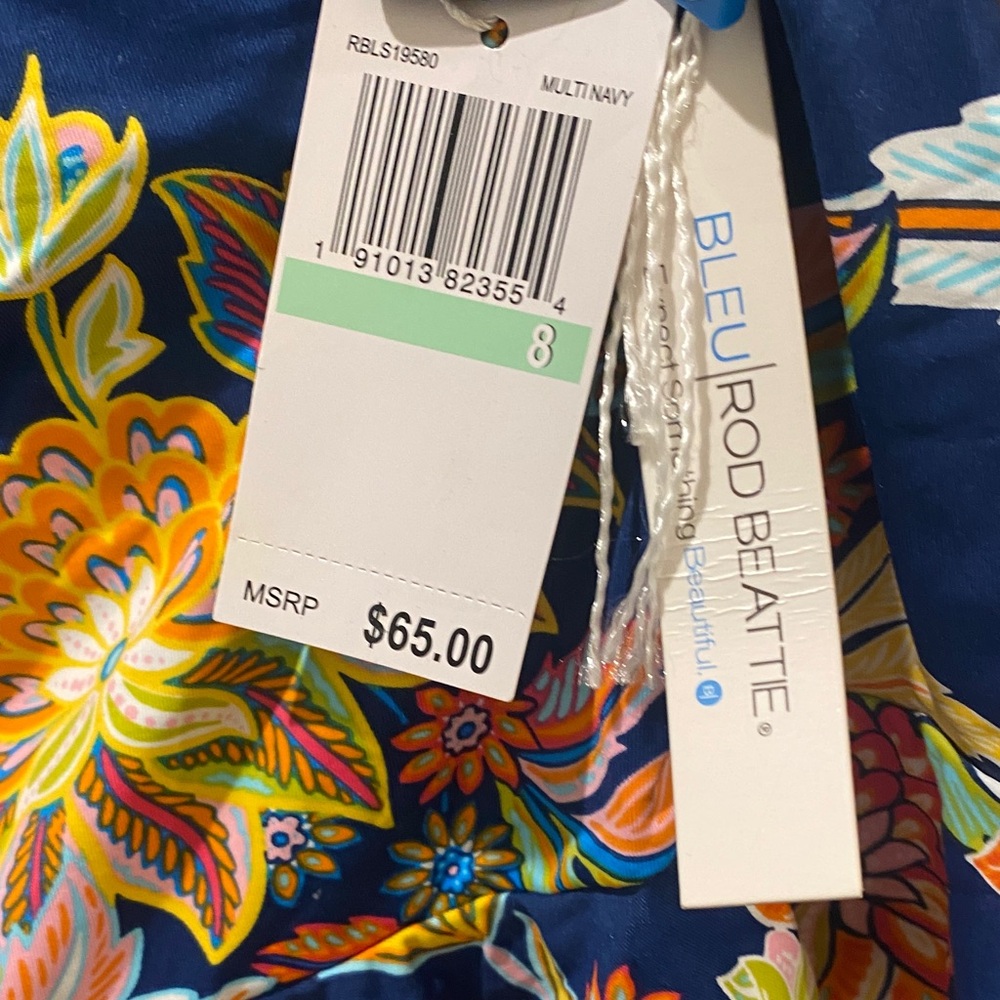 Bleu Rod Beattie Floral Swim Skirt SZ 8- Blue and Multicolor - Picture 3 of 4